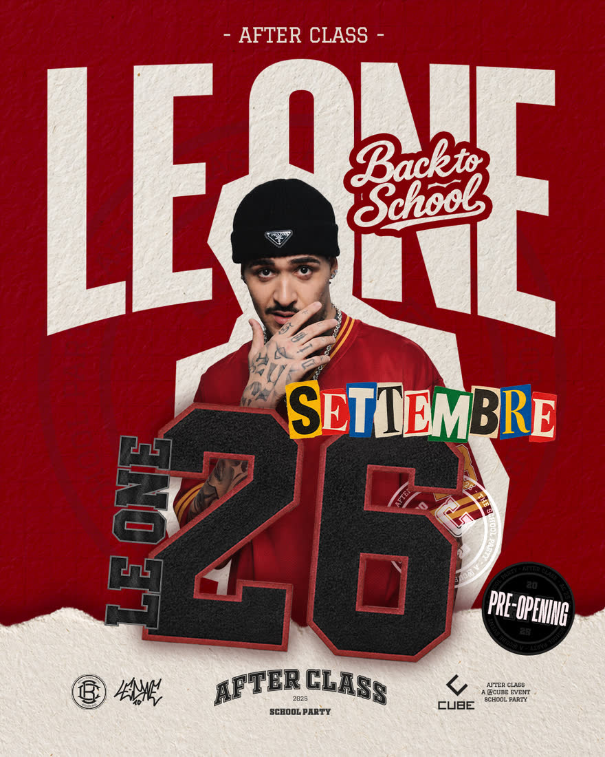 Locandina ufficiale Afterclass Back to School: Le One al Cube Club di Cassano Magnago sabato 26 settembre 2026