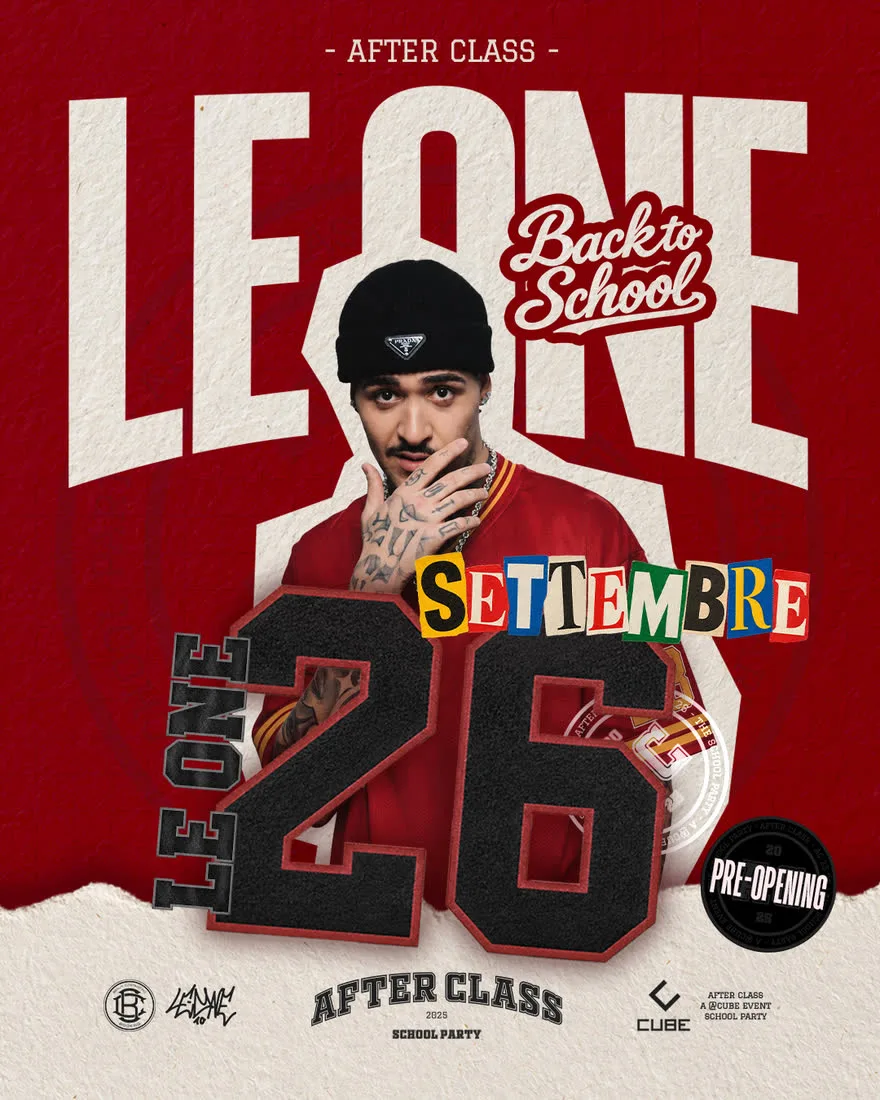 Locandina ufficiale Afterclass Back to School: Le One al Cube Club di Cassano Magnago sabato 26 settembre 2026